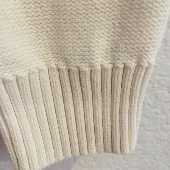 Quince Cropped Cardigan Medium Ivory 100% Organic Cotton Button Up Preppy *Read* - Picture 7 of 13